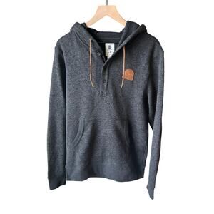 Element Charcoal Gray Heathered Fleece Henley Hoodie Size L